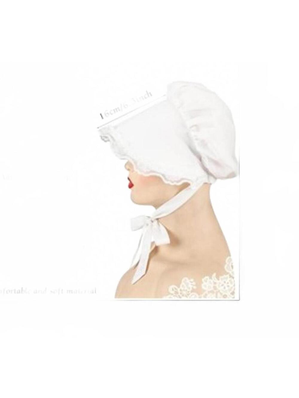 Colonial Bonnet / Lace Mob Cap / Adjustable / Costume / Reenactment / Cosplay
